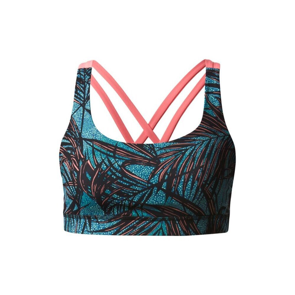 Lululemon Mini Palm Lace Tofino Teal Multi Energy Bra Size 6 - 51009
